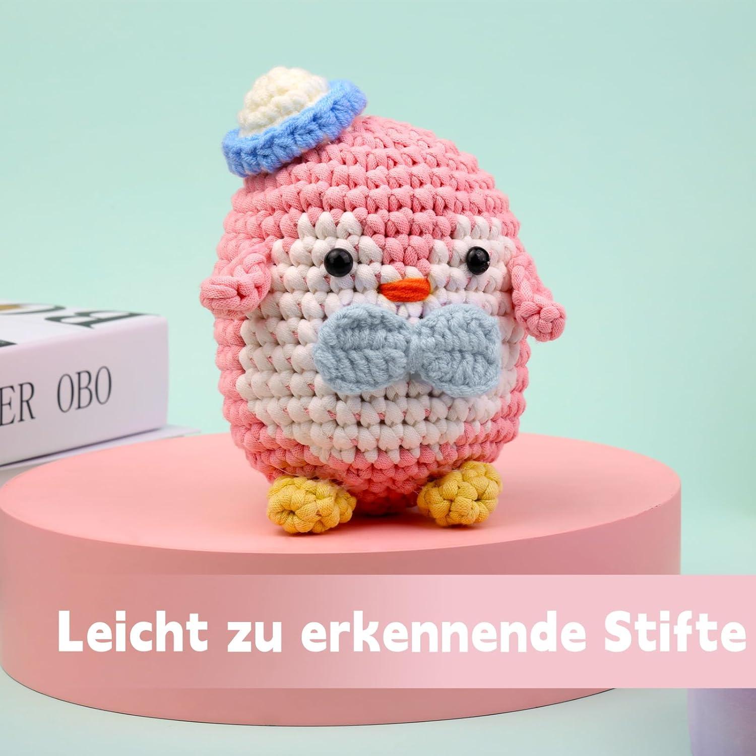 4er Set Dunkelgrau Häkel- und Strickgarn für Anfänger + Zubehör