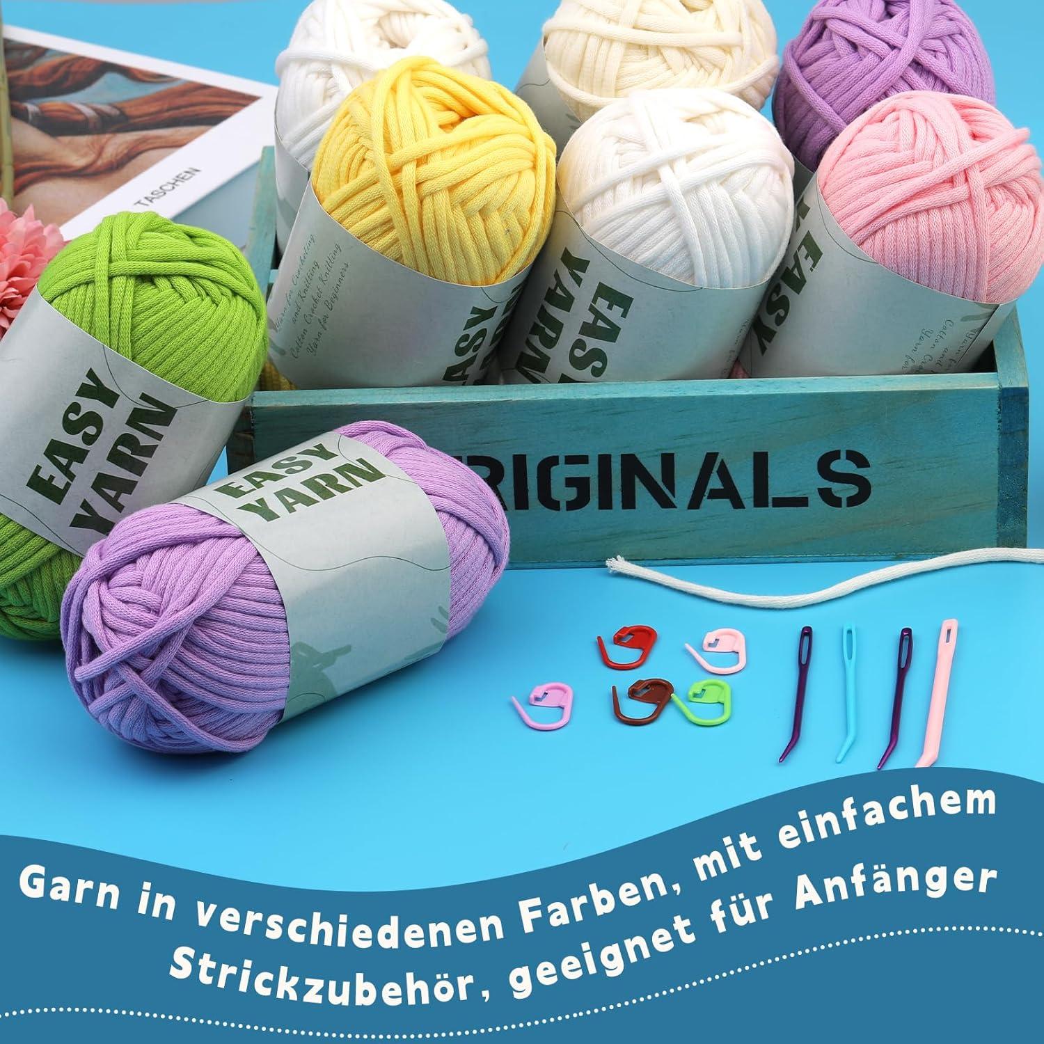 4er Set Dunkelbraunes Baumwoll-Nylon-Garn zum Häkeln, Häkelzubehör