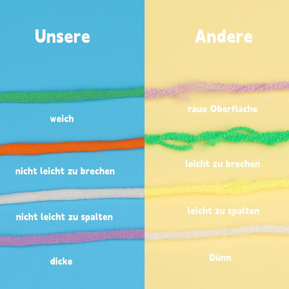 4er Set Häkel- und Strickgarn Anfänger Milchig Weiß 200g