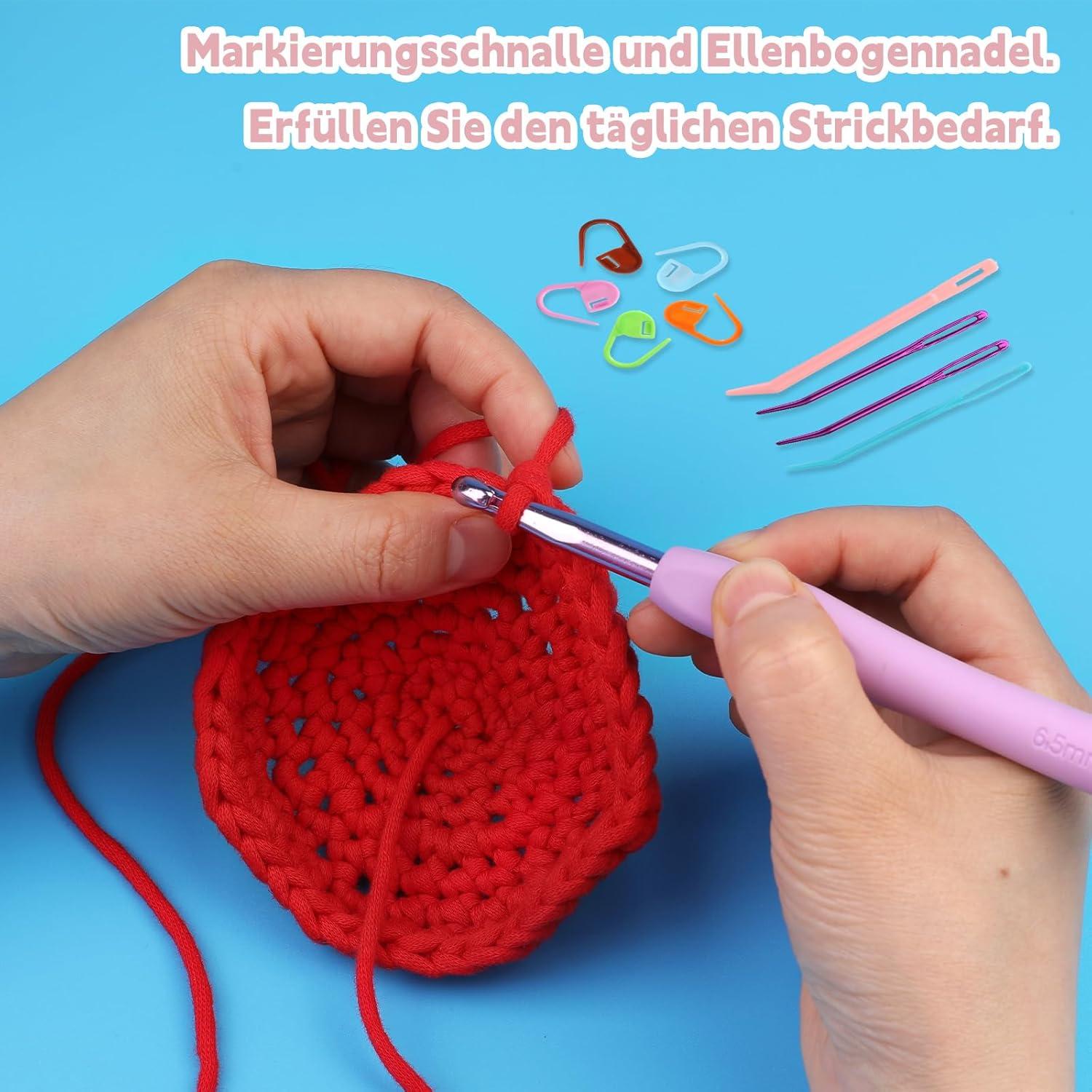 4er Set Helles Lila Baumwoll-Nylon Häkelgarn 200 g mit Zubehör