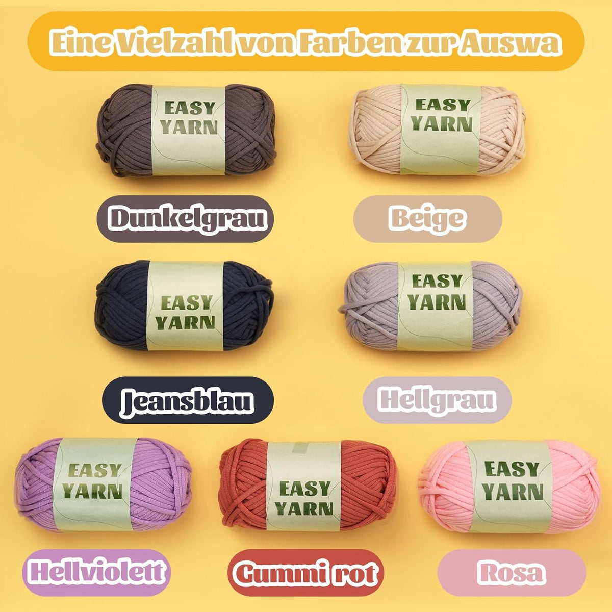 4 Stück Rosa Garn Häkel- und Strickgarn Anfänger Zubehör 4x50g