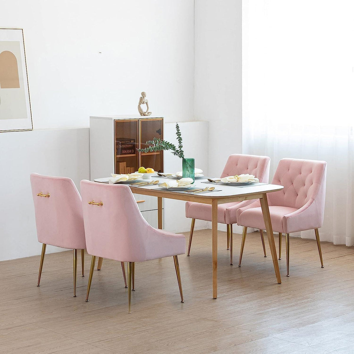 Samt Esszimmerstühle 6er Set – Modern & Komfortabel Rosa