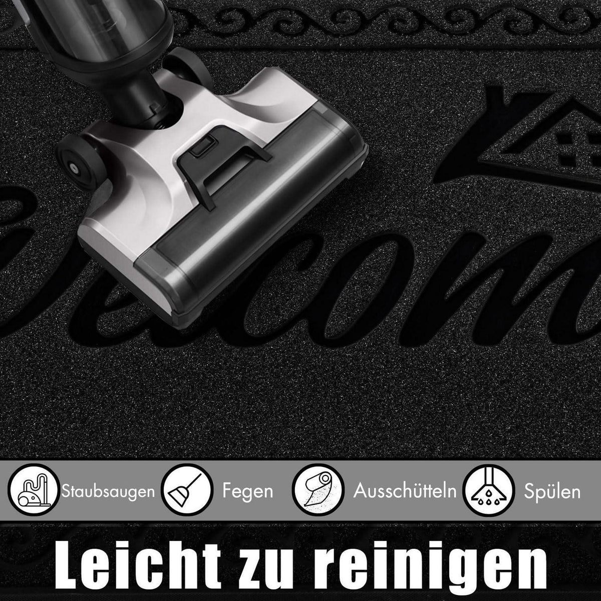 Fußmatte Outdoor rutschfest, 75x43 cm, Waschbar & Schmutzfang