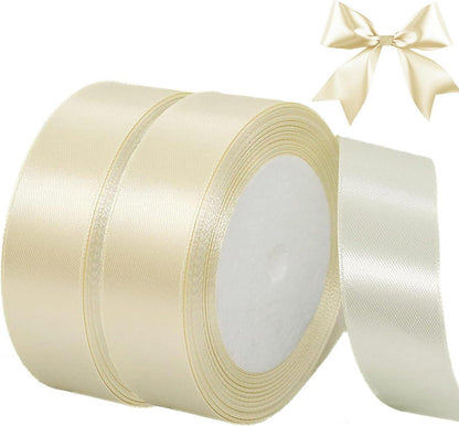 Satinband 44m Beige Geschenkband Hochzeit Deko 20mm Stoff