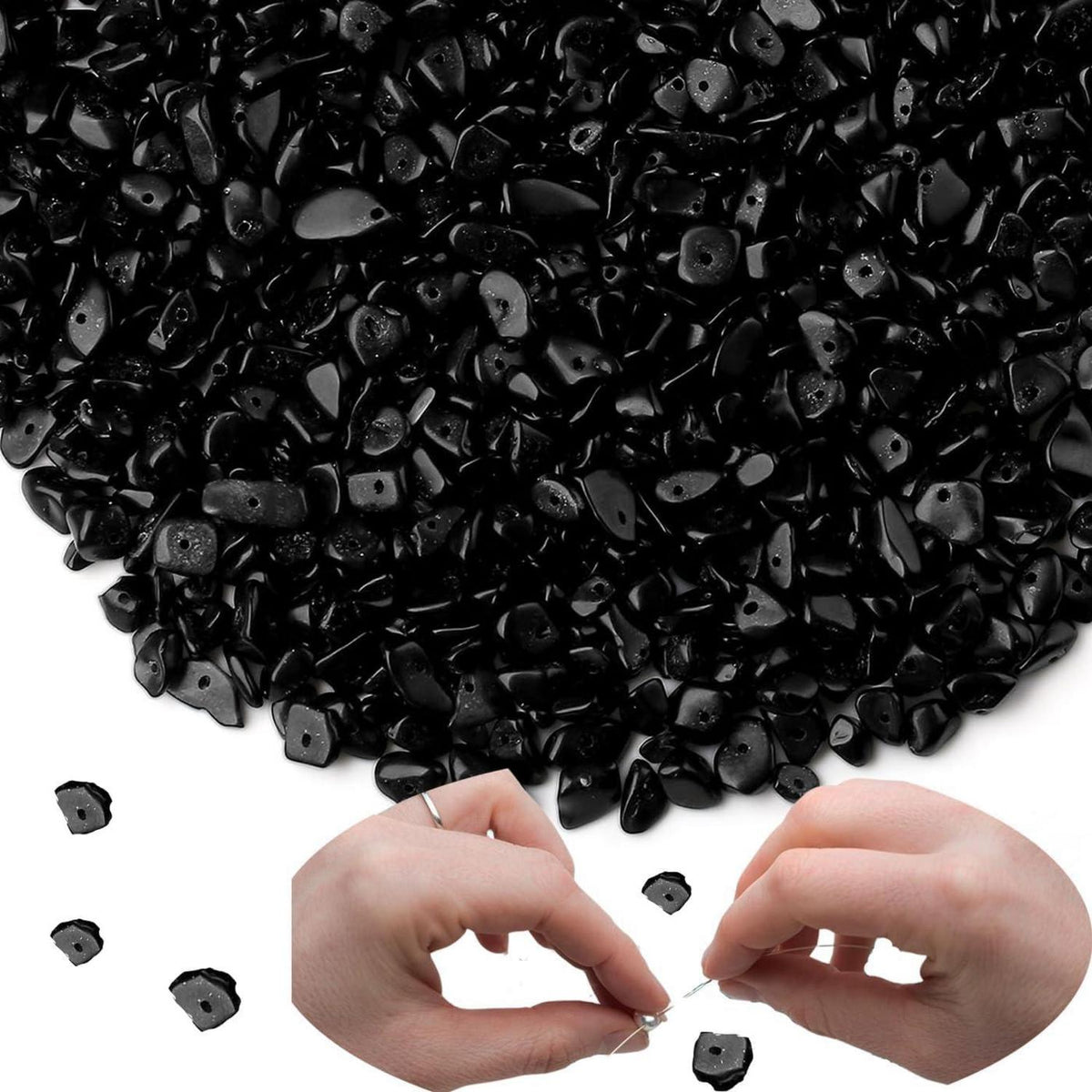 Natürliche Obsidian Perlen 400 Stück DIY Kristall Schmuck