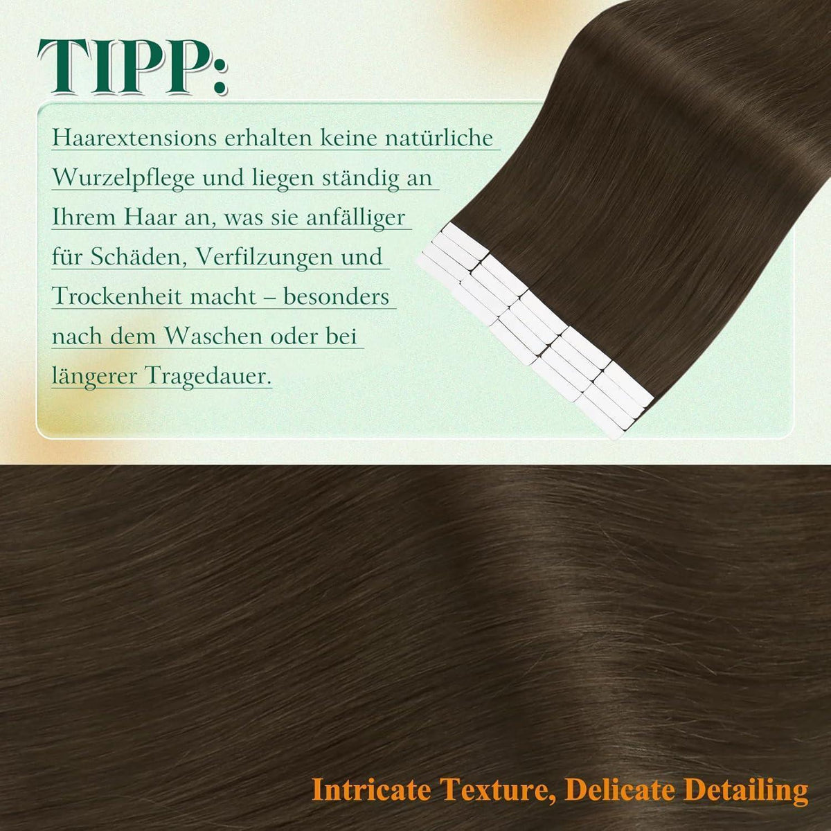 Echthaar Tape Extensions Braun 60cm – Natürliche Verlängerung