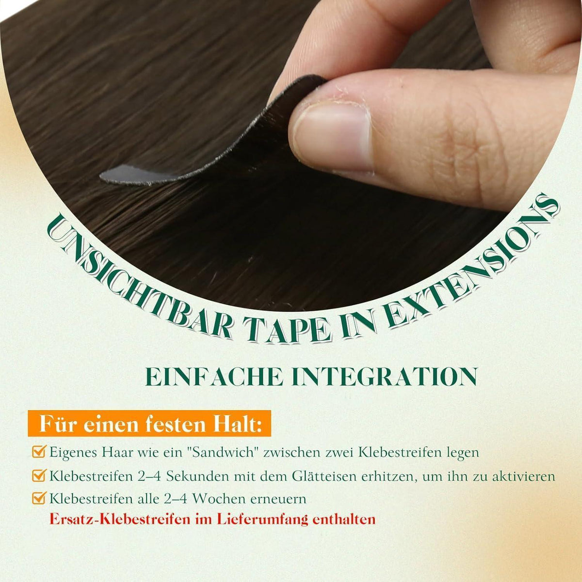 Echthaar Tape Extensions Braun 60cm – Natürliche Verlängerung