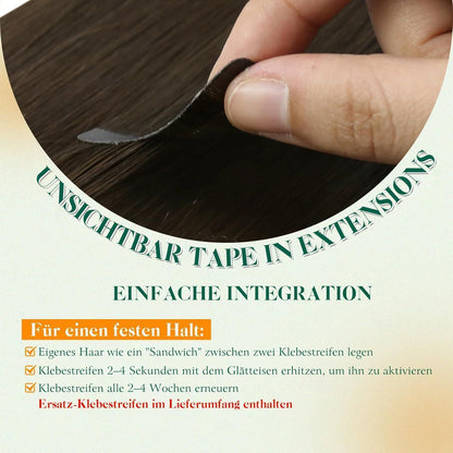 Echthaar Tape Extensions Braun 60cm – Natürliche Verlängerung