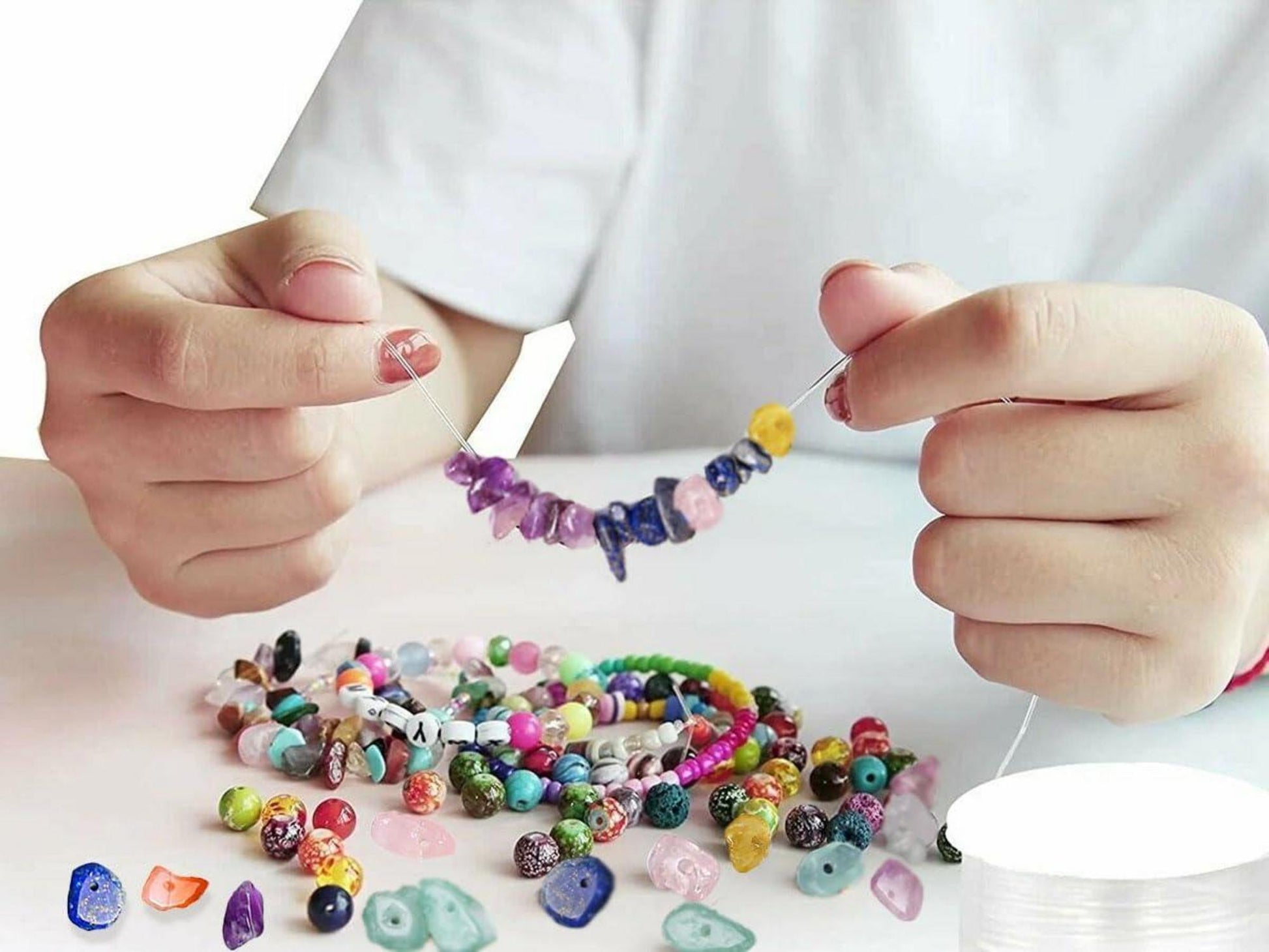 DIY Multicolor Kristall Perlen Set 400 Stück 5-8mm Armband Halskette Ohrring Schmuck Making Kit