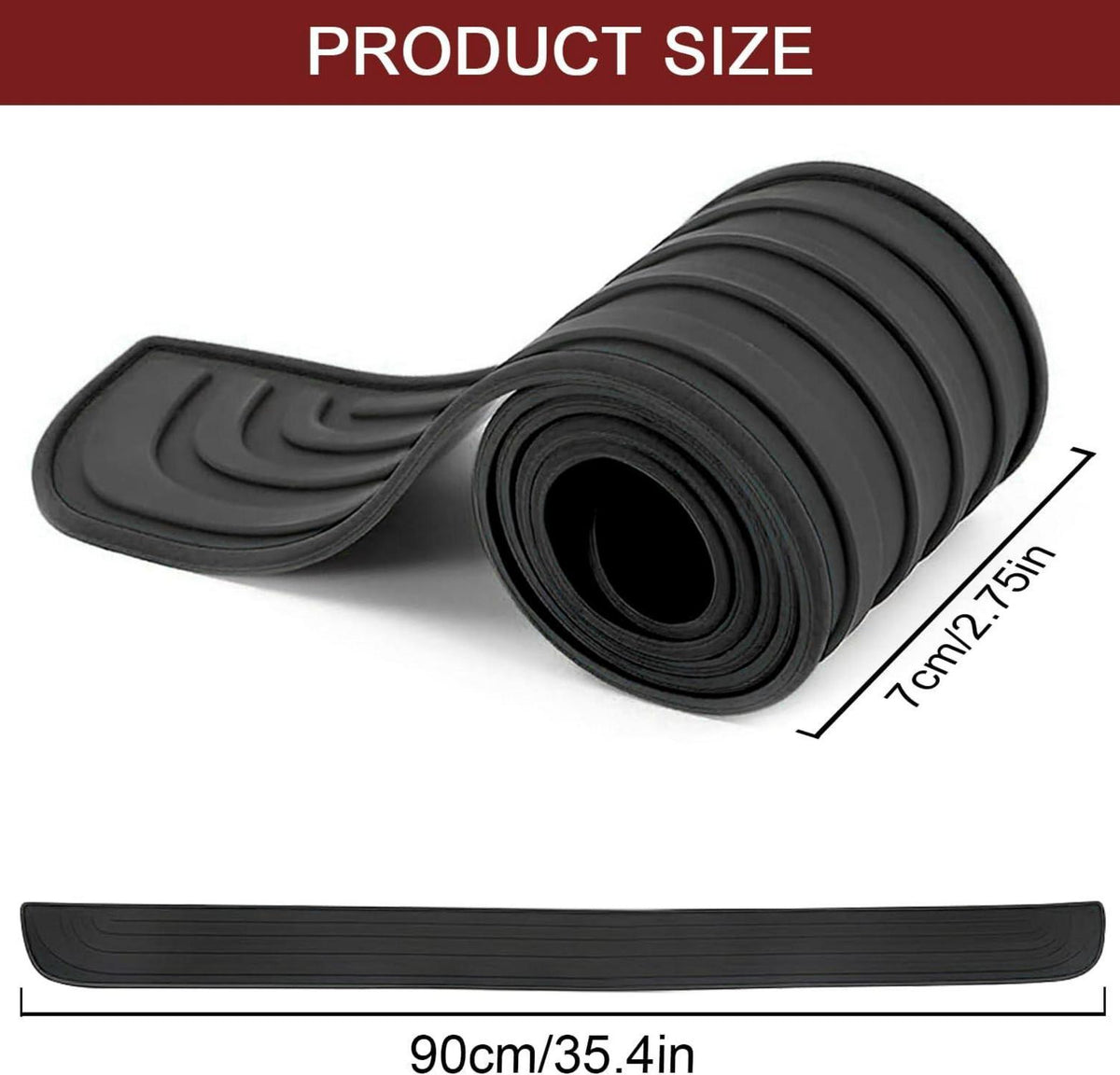 Stoßstangenschutz Gummi Anti-Kratz 90CM*7CM Schwarz