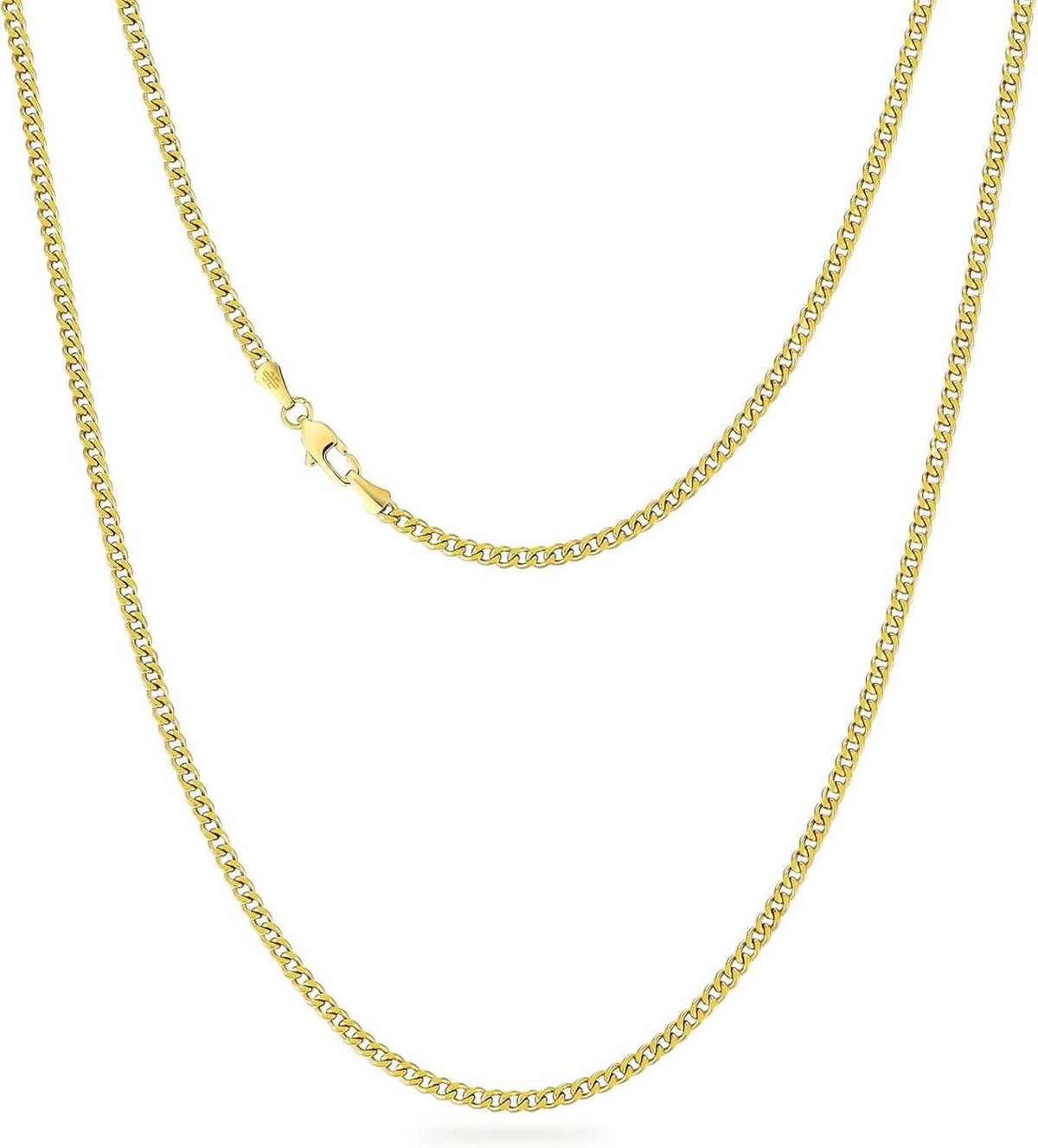 Kubanische Panzerkette Edelstahl Diamantschliff 14K Gold Vergoldet