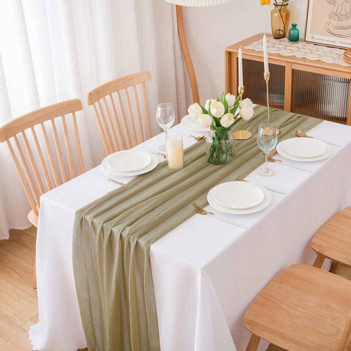 Chiffon Tischläufer 70x300cm – Hochzeit & Feier Deko