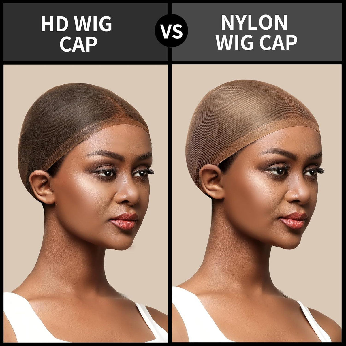 Ultra Dünne Haarnetz Nylon Wig Caps Perückenkappe Set Atmungsaktiv Dunkelbraun