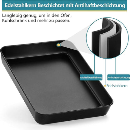 Backblech Edelstahl Rechteckige Backform 31,6x24,7x4,8cm