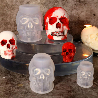 3 Stück Schädel Silikon Kerzenformen Halloween DIY Epoxy Gießform