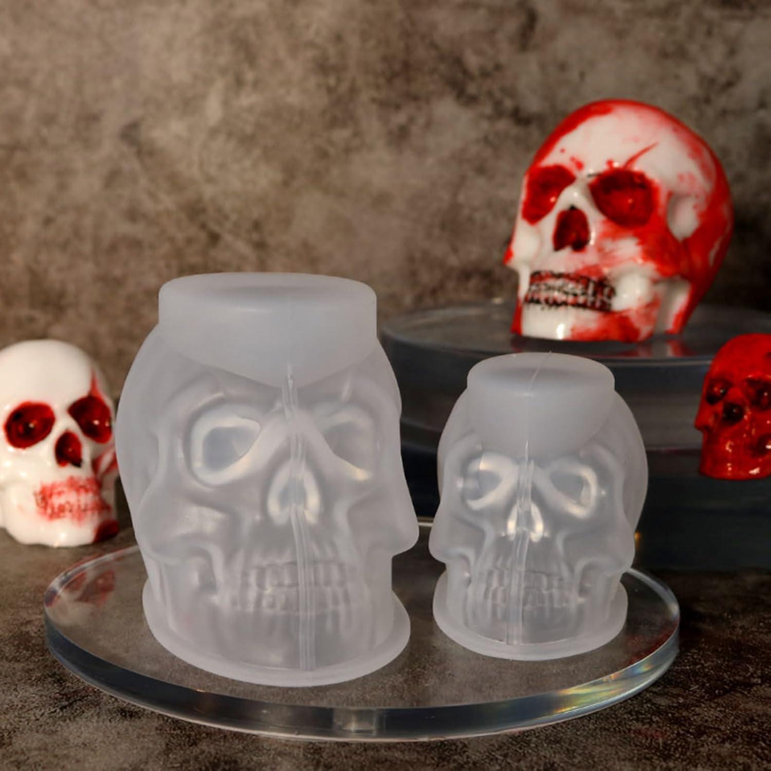 3er Set Halloween Schädel Silikonformen für Kerzen & Epoxidharz
