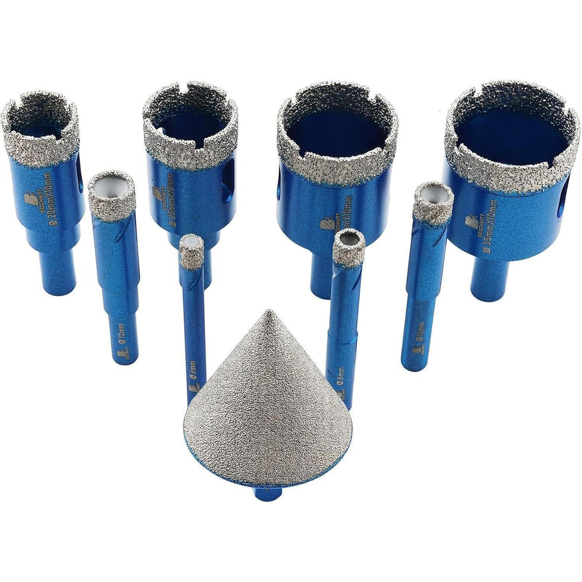 Diamant-Trockenbohrer-Set für Fliesen & Stein, 9-teilig