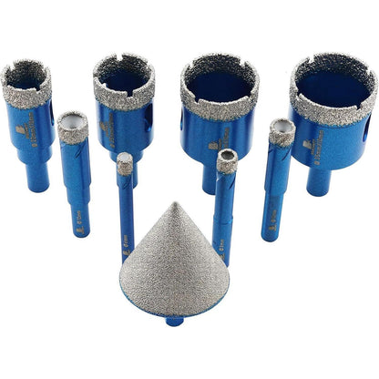 Diamant-Trockenbohrer-Set für Fliesen & Stein, 9-teilig