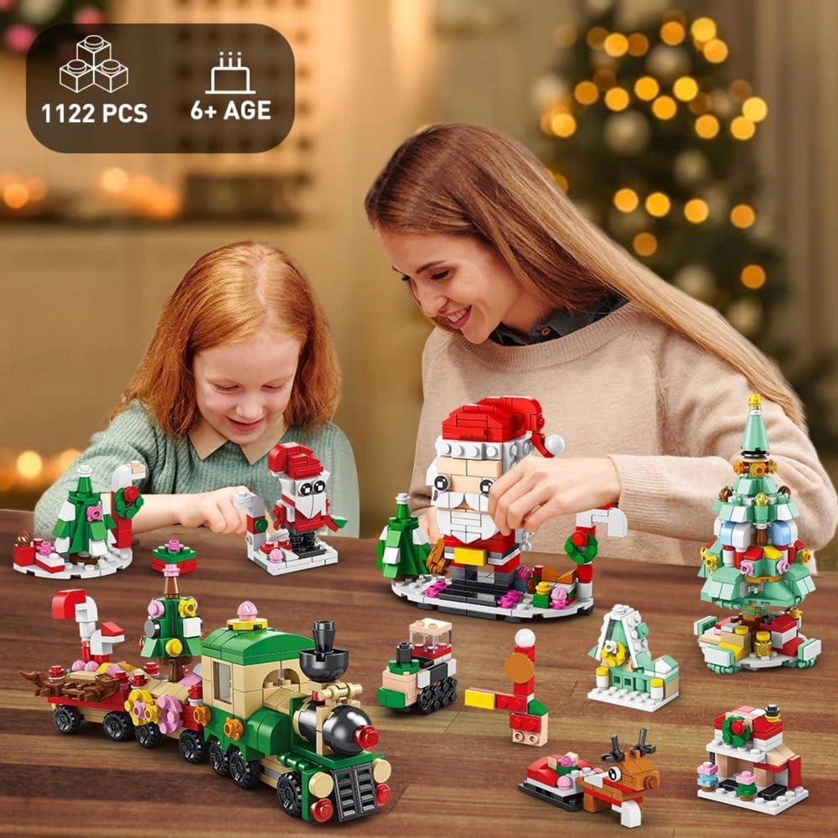 Weihnachts-Adventskalender-Bausatz 2024, Countdown-Spielset mit 24 Überraschungen & Weihnachtsspielzeug