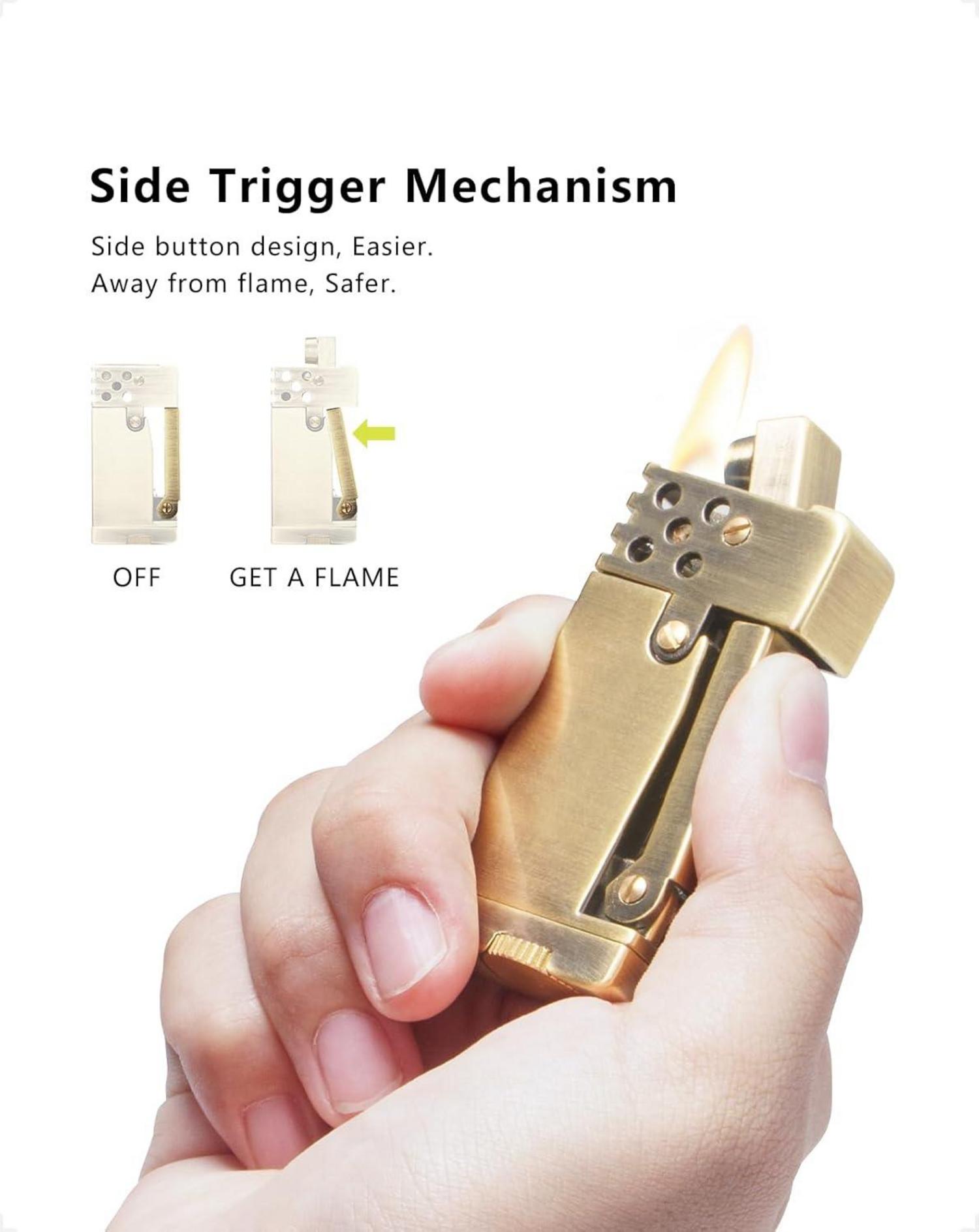 Vintage Benzinfeuerzeug Gold Nachfüllbar Petrol Lighter Feuerzeug