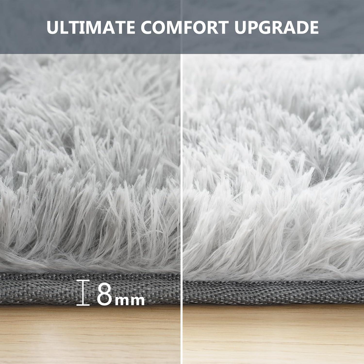 Langflor Hochflor Teppich Flauschig Weich Schlafzimmer Waschbar Shaggy