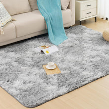 Hochflor Shaggy Teppich 120x170cm Hellgrau für Wohnzimmer