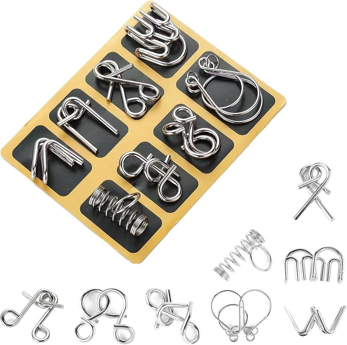 VIKY® Metall Knobelspiele Set für Erwachsene und Kinder IQ Puzzle