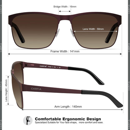 Polarisierte Herren Sonnenbrille Metallrahmen UV 400 Fahrerbrille Sportbrille