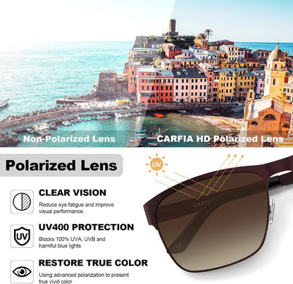 Polarisierte Herren Sonnenbrille Metallrahmen UV 400 Fahrerbrille Sportbrille