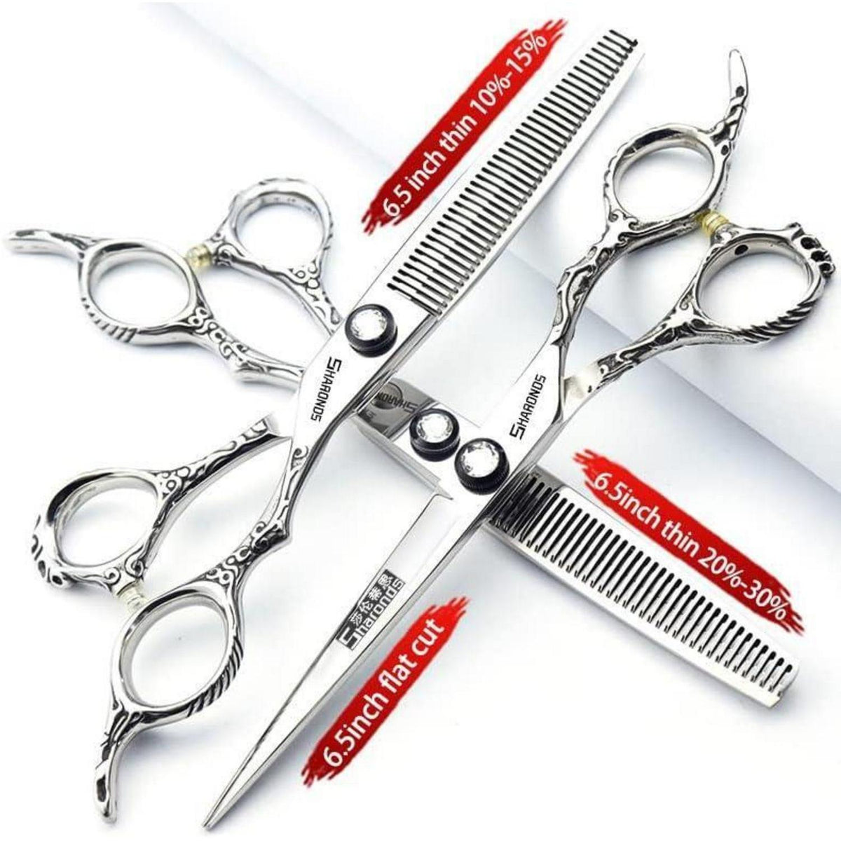 Professionelle Friseurschere Set Edelstahl 6.5 Zoll (3 Stück)
