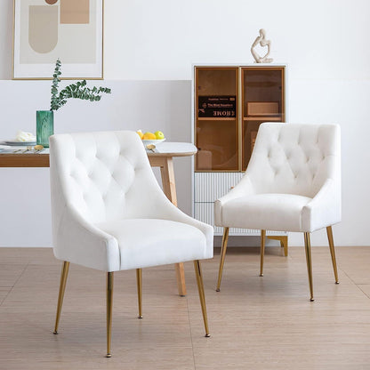 Samt Esszimmerstühle 4er Set – Modern & Bequem in Beige