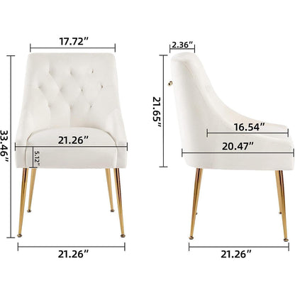 Samt Esszimmerstühle 4er Set – Modern & Bequem in Beige