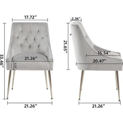 Samt Esszimmerstühle 2er Set – Modern & Bequem (Grau)
