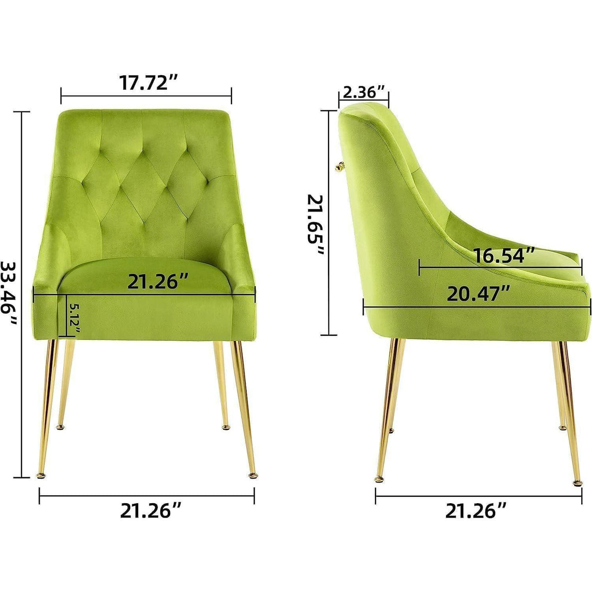 Samt Esszimmerstühle 6er Set – Modern & Bequem (Gelbgrün)