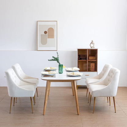 Samt Esszimmerstühle 2er Set – Modern & Bequem in Beige