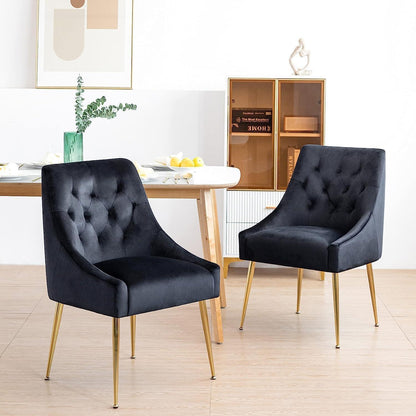 Samt Esszimmerstühle 6er Set Schwarz – Modern & Bequem