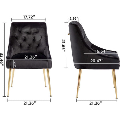 Samt Esszimmerstühle 6er Set Schwarz – Modern & Bequem