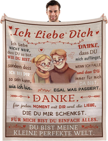 Liebesdecke Geschenk Partner Weihnachten Hochzeitstag Valentinstag