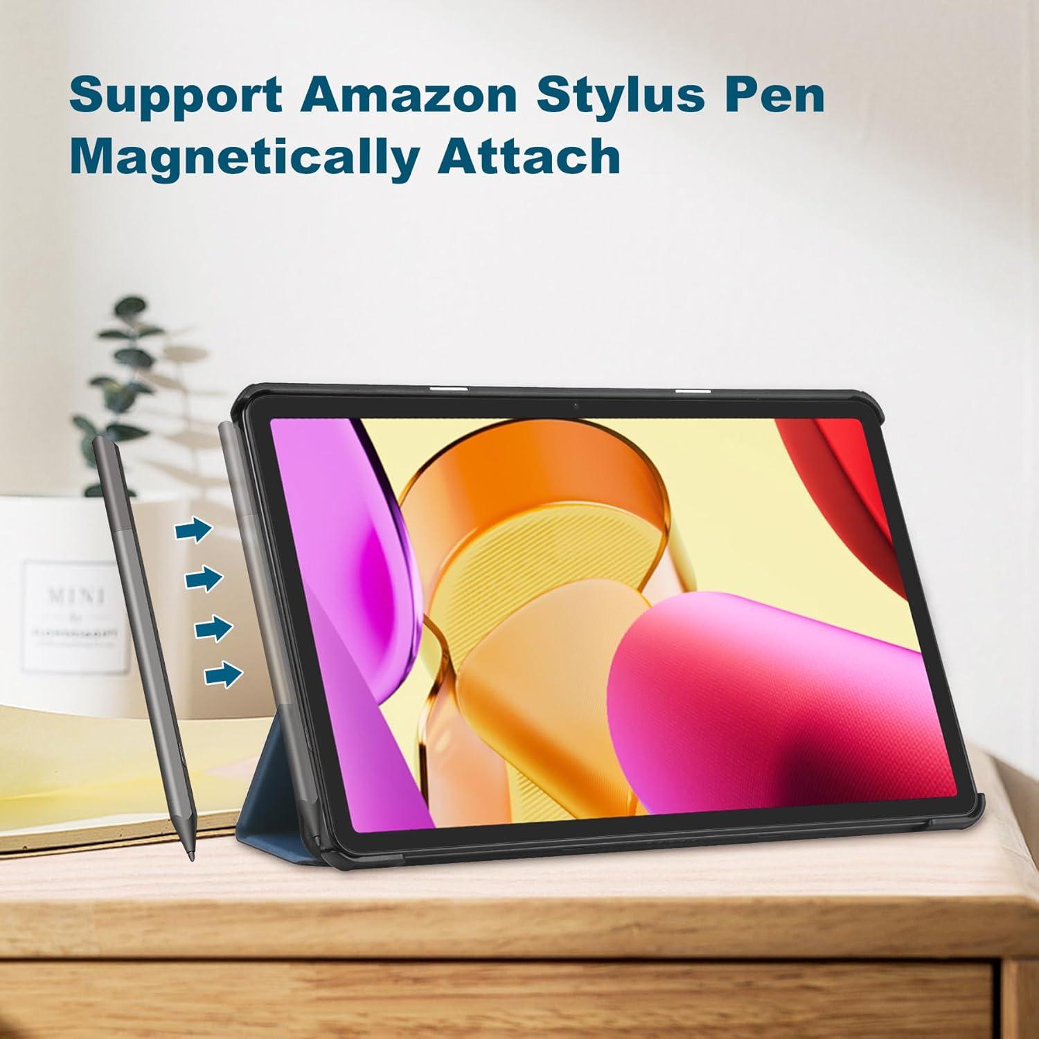 Hülle Amazon Fire Max 11 Tablet 2023 Slim Leder Tri-Fold Stand