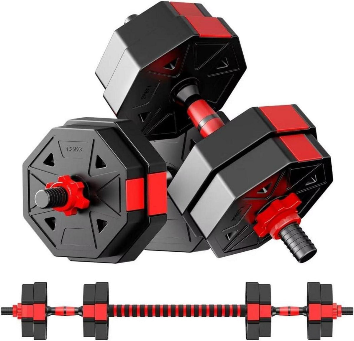 Verstellbare Hanteln Set 15kg Achteckige Form Ergonomischer Griff