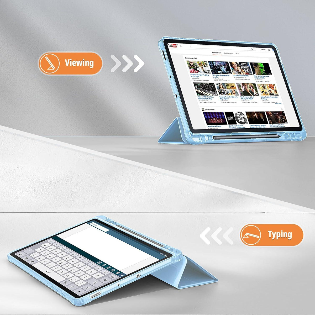 EasyAcc Samsung Galaxy Tab S6 Lite Hülle S Pen Halter Sky Blue