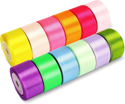 Satinband Bänder 12 Farben 25mm x 10m Geschenkband Schleifenband