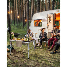 Höhenverstellbarer Campingtisch, klappbar, mit Netzablage, 90x60cm