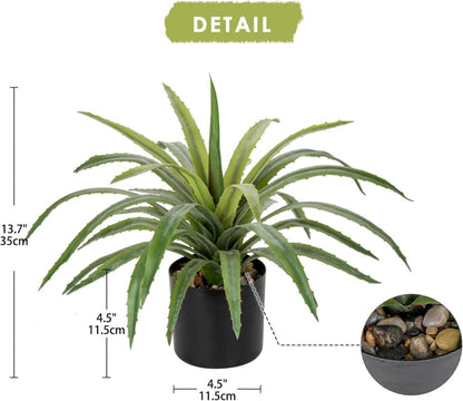 Kunstpflanze 33CM Agave Aloe Vera Deko Sukkulenten Grün