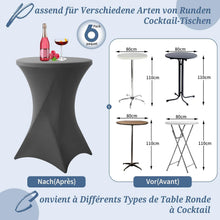 6er-Set Grau Stretch Stehtisch Husse für Bistrotisch Ø80-85