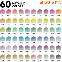 Shuttle Art Metallic Buntstifte Set, 60 glitzernde