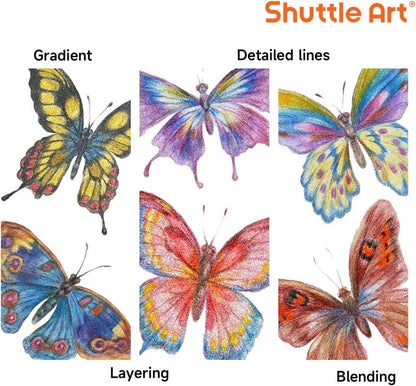60er Set Shuttle Art Metallic Buntstifte für Erwachsene, Glitzer Malstifte