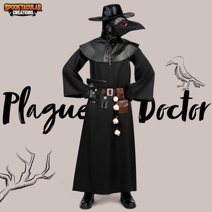 Herren Pestarzt Kostüm Set mit Maske und Zubehör XL