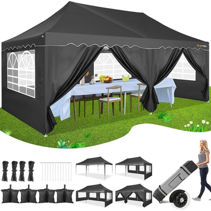Faltpavillon 3x6 mit Seitenwänden – Wasserdicht & Stabil