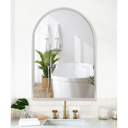 Gewölbter Badezimmerspiegel mit Metallrahmen 70x50 cm